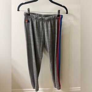 Aviator Nation Grey (red white and blue striped) Sweatpants Size M